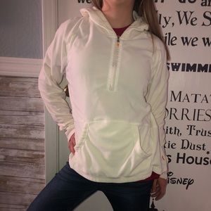 Lucy brand white half  zip hoodie size L runs S